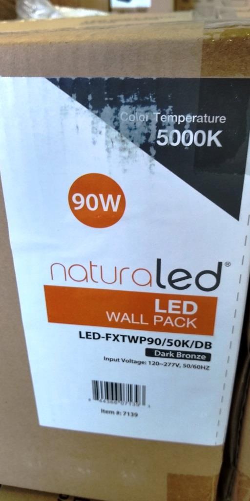 PALLET OF 12 NEW NATURELED LED WALL PACK FIXTURES