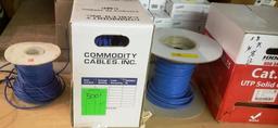 LOT OF CAT 5 NETWORK CABLE AND 2 NEW GARDENER BENDER 6 IN 1 STRIPPER & CRIMPER TOOLS 10-24 AWG PART#