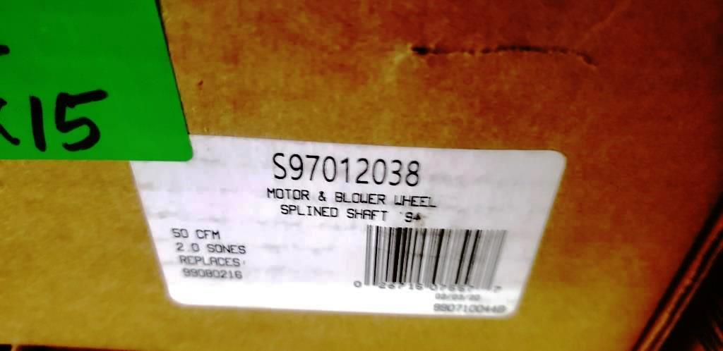 15 NEW S97012038 MOTOR & BLOWER WHEELS