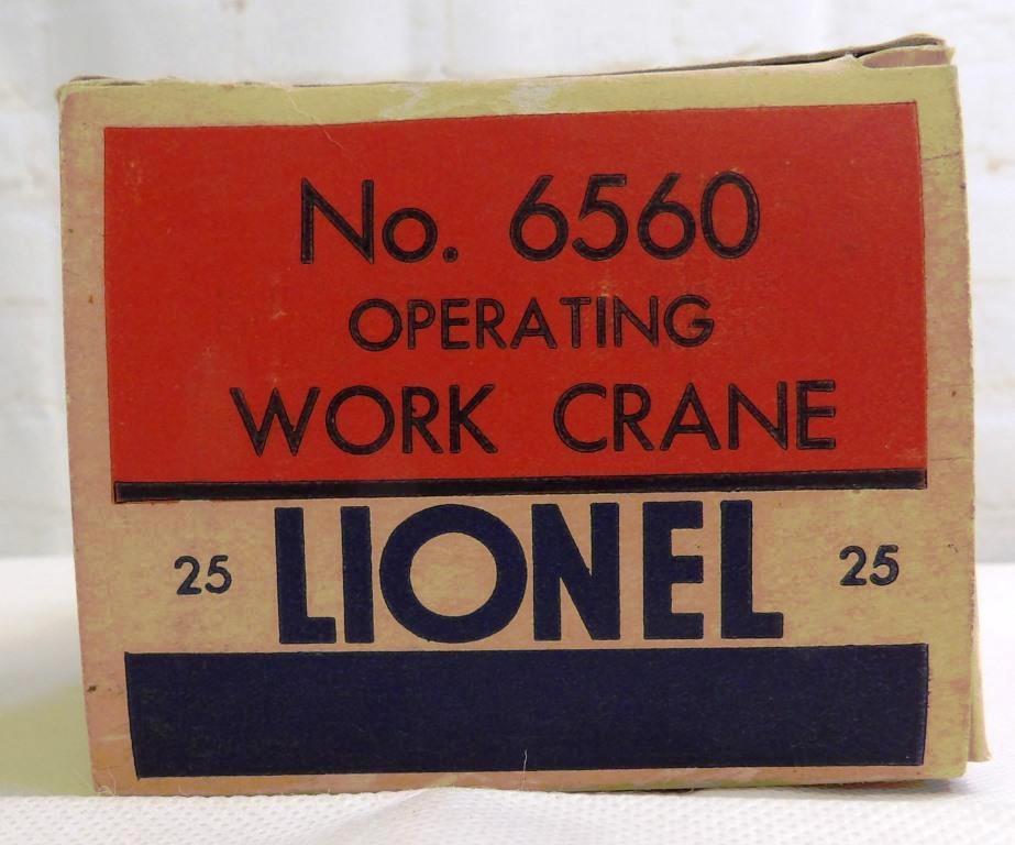 USED LIONEL ELECTRIC TRAINS NO. 6560 OPERATING WORK CRANE