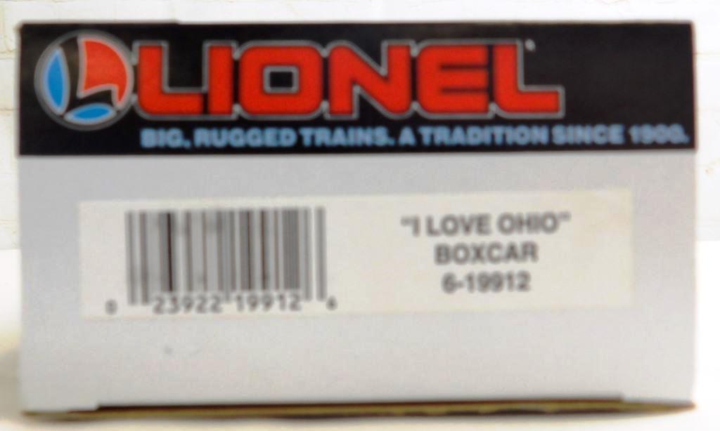NEW LIONEL O AND 027 ROLLING STOCK "I LOVE OHIO" BOXCAR 6-19912