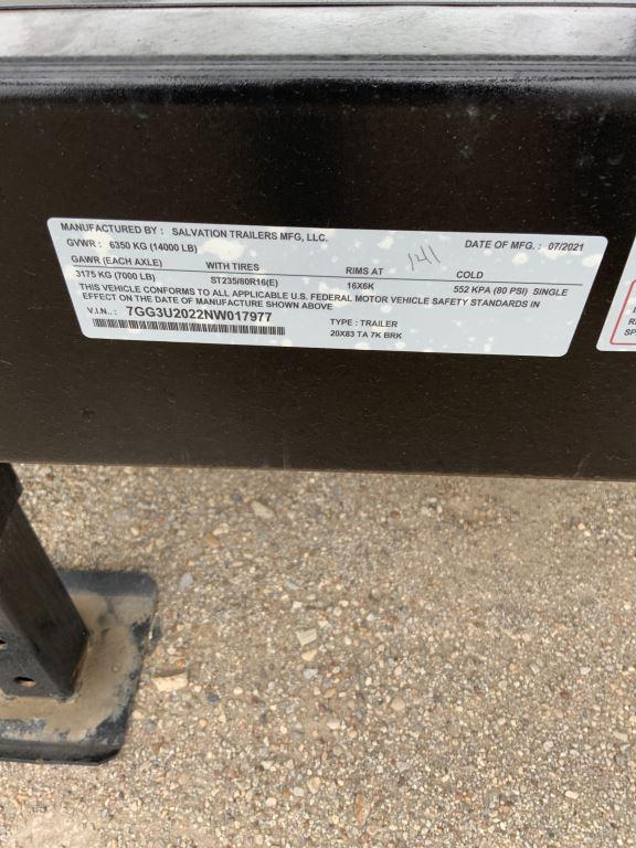 2022 Salvation Trailers 83"x20' Gooseneck Lowboy