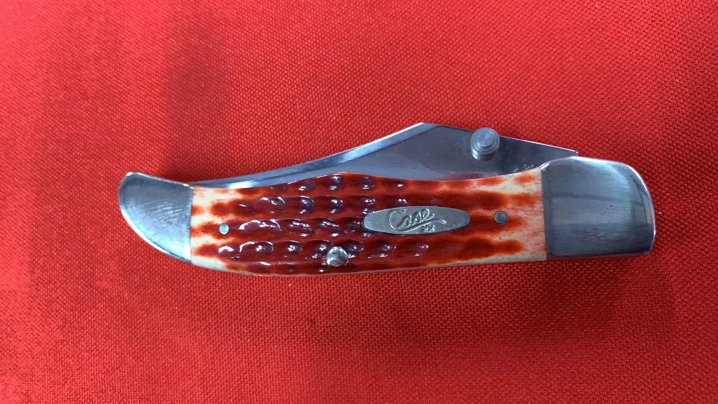 Case XX Jigged Red Bone Mid-Folding Hunter Linerlo