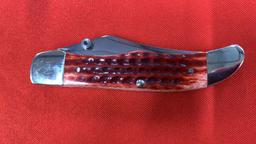 Case XX Jigged Red Bone Mid-Folding Hunter Linerlo