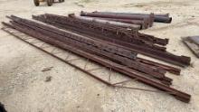 Lot of 25' Rod/Bar Joists w/ 12' Legs