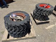 Lot of (4) 10-16.5 Bobcat Skid Steer Tires/Wheels