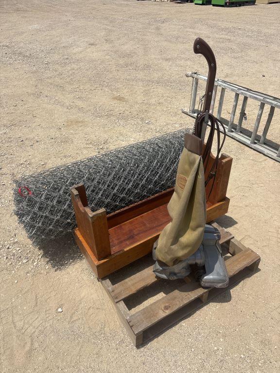Chainlink Fence, Bench and Vacuum