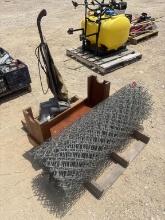 Chainlink Fence, Bench and Vacuum