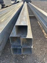 5pc 4"x4”x21’2” Galvanized Square Tubing
