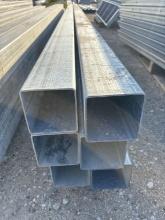 6pc 4"x4”x16’ Galvanized Square Tubing