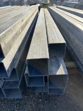 6pc 4"x4”x10’ Galvanized Square Tubing