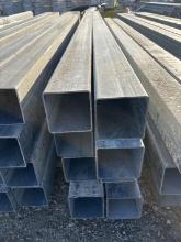 8pc 4"x4”x10’ Galvanized Square Tubing