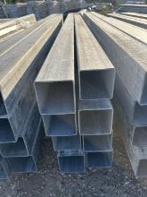 8pc 4"x4”x10’ Galvanized Square Tubing