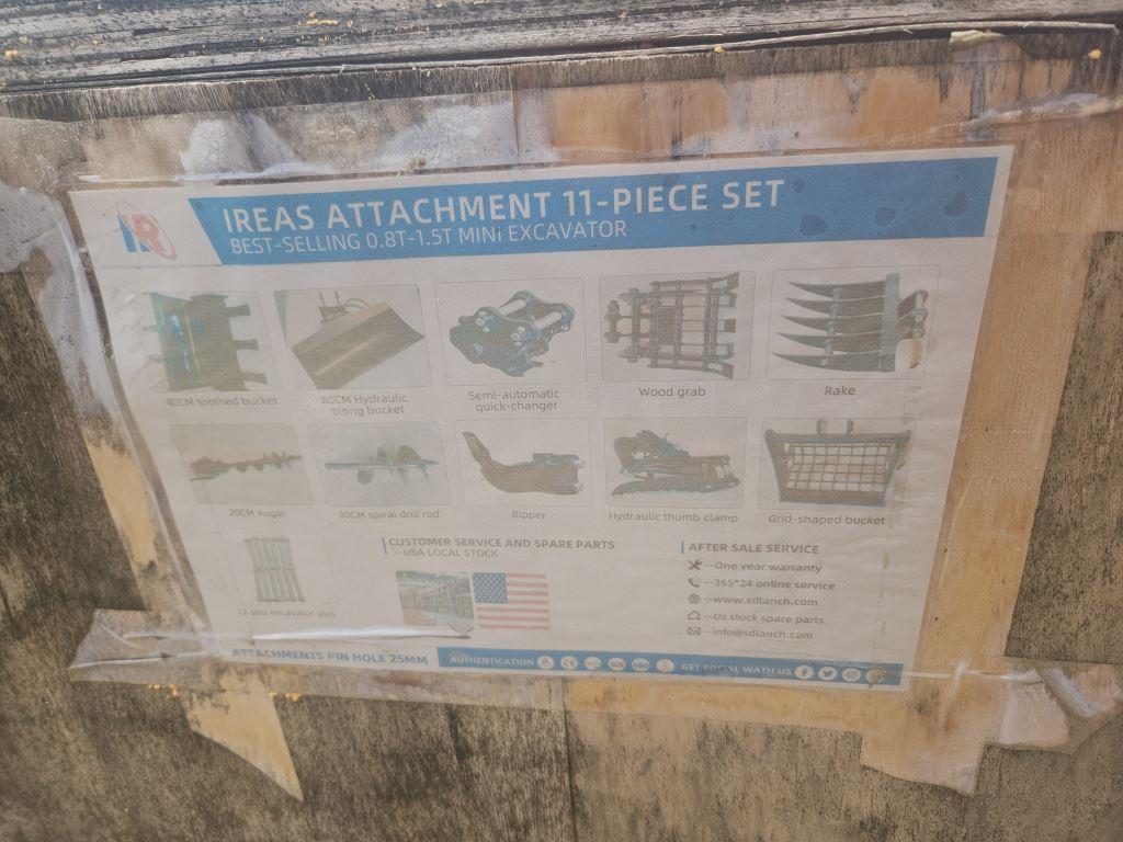 NEW IREAS 11pc Mini Excavator Attachments