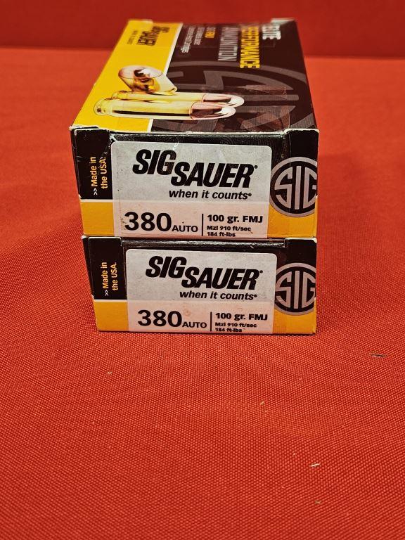 50rds Sig Sauer 380Auto 100gr FMJ