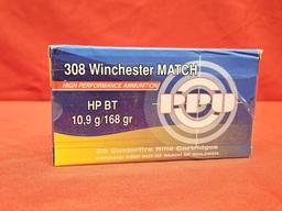 20rds PPU .308Win 168gr BTHP
