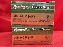 25rds Remington Golden Saber 45ACP+P 185gr BTHP