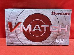 20rds Hornady V-Match 22 ARC 62gr ELD-VT