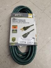Lot of 5 NEW Master Mech 20' 16ga Extension Cords
