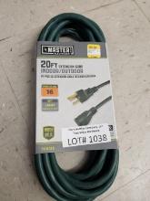 Lot of 5 NEW Master Mech 20' 16ga Extension Cords