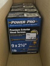Lot of 4 Boxes of Premium Exterior Wood Screws 1lb
