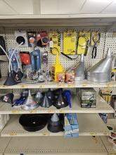 Shelf Lots of NEW Oil Filter Parts and Funnels