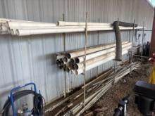 Metal Rack w/Assorted PVC/Metal Piping