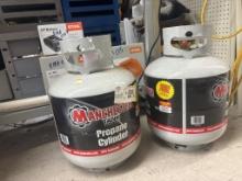 Lot of 2 NEW Manchester 20# Propane Cylinders