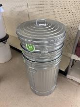 Lot of 3 Behrens Metal Trash Cans