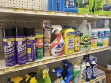 Shelf Lot of Cleaning Supplies