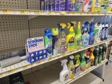 Shelf Lot of Cleaning Supplies