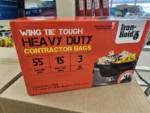 Lot of 4 Boxes of Iron Hold HD 55 Gal Trash Bags