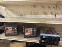 Lot of NEW Assorted Tackle/Storage Bins/Shelf