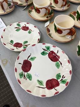 "F" pottery and Blue Ridge hand painted dinnerware