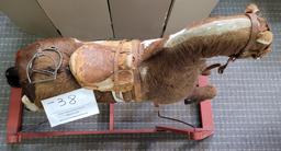 Antique real horsehair glider/rocker toy horse