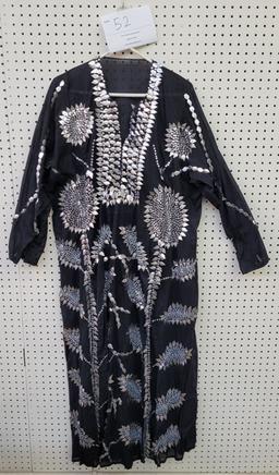 Vintage black kaftan with sequins