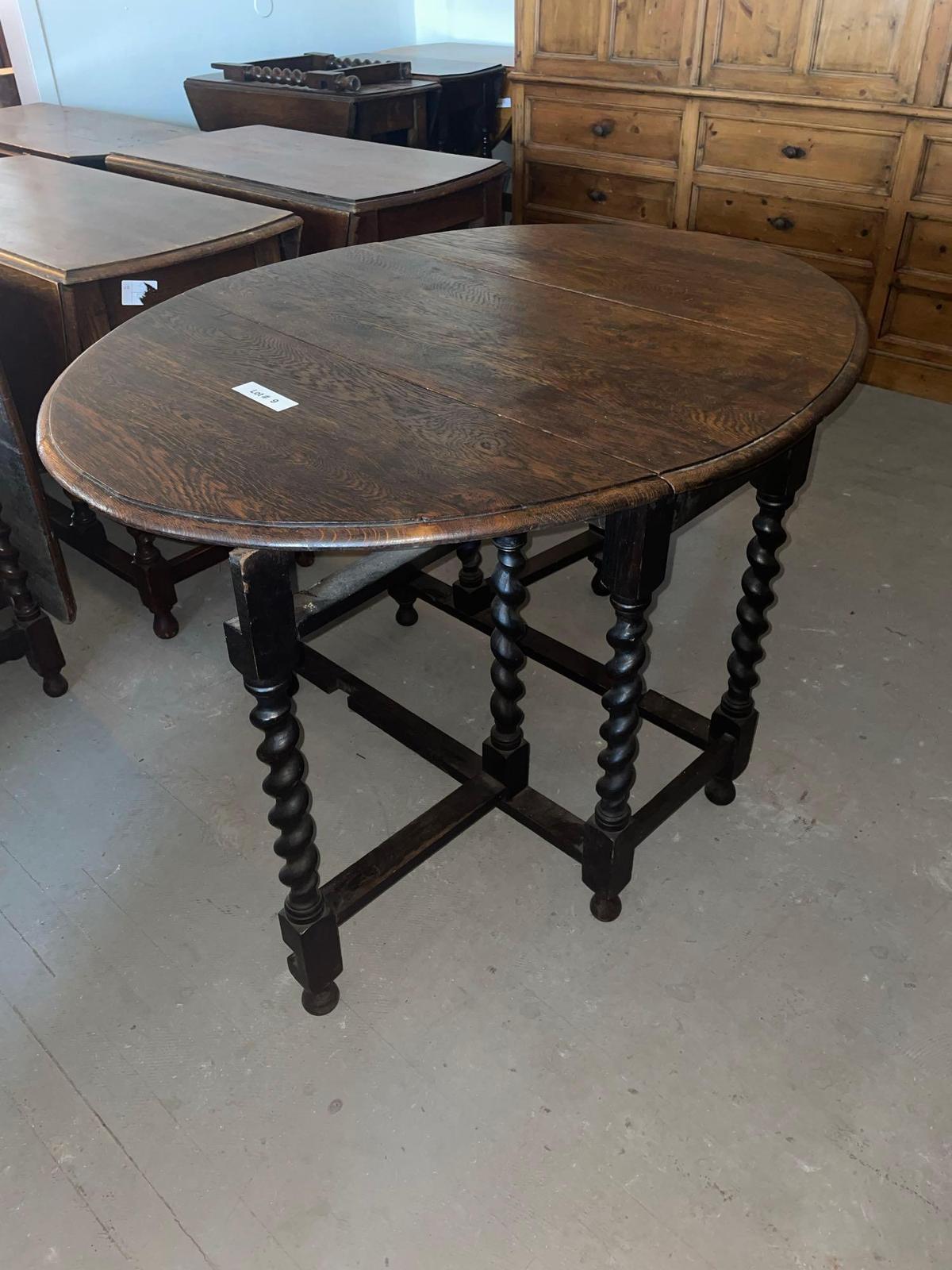 Solid Wood Twist Gate Leg Dining Table