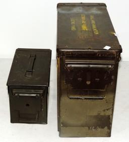 Lot Of 2 Metal Ammo Boxes