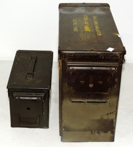 Lot Of 2 Metal Ammo Boxes