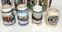 Lot Of 7 Budweiser Mugs