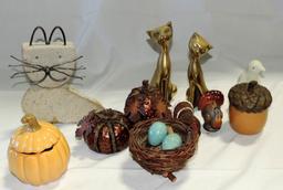 Fall Decorations & Cat Figurines