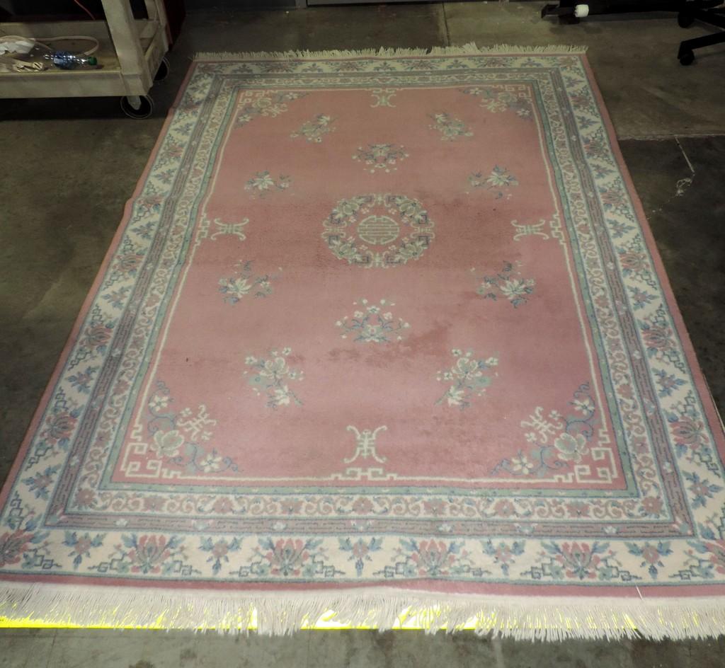 Vintage Oriental Pattern Machine Made Rug