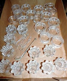 Lot of Crystal Salts and Napkin Rings
