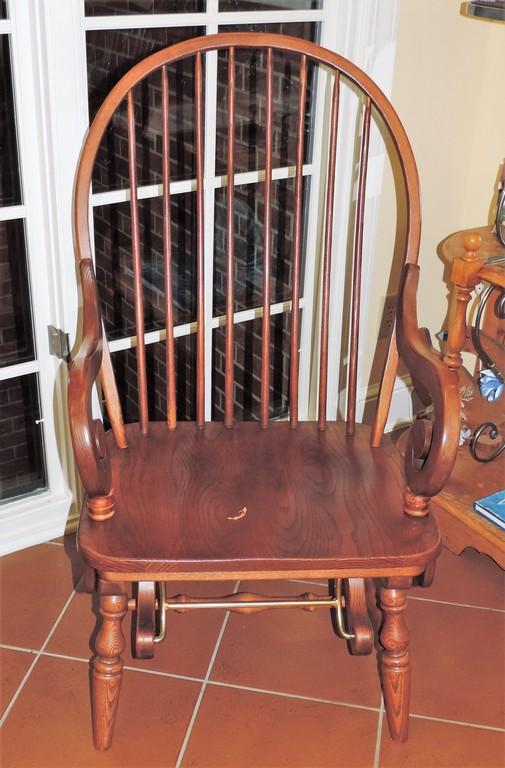 Oak Rocker With Fold Out Foot Stool