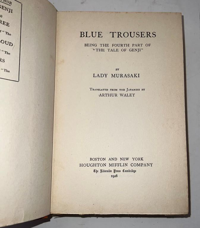 "The Tale Of Genji" Part Four: Blue Trousers By Lady Murasaki 1928