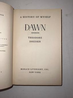 "Dawn Autobiography Of Early Youth" By Theodore Dreiser 1931