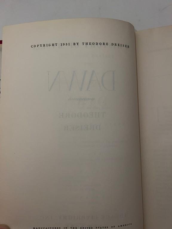 "Dawn Autobiography Of Early Youth" By Theodore Dreiser 1931