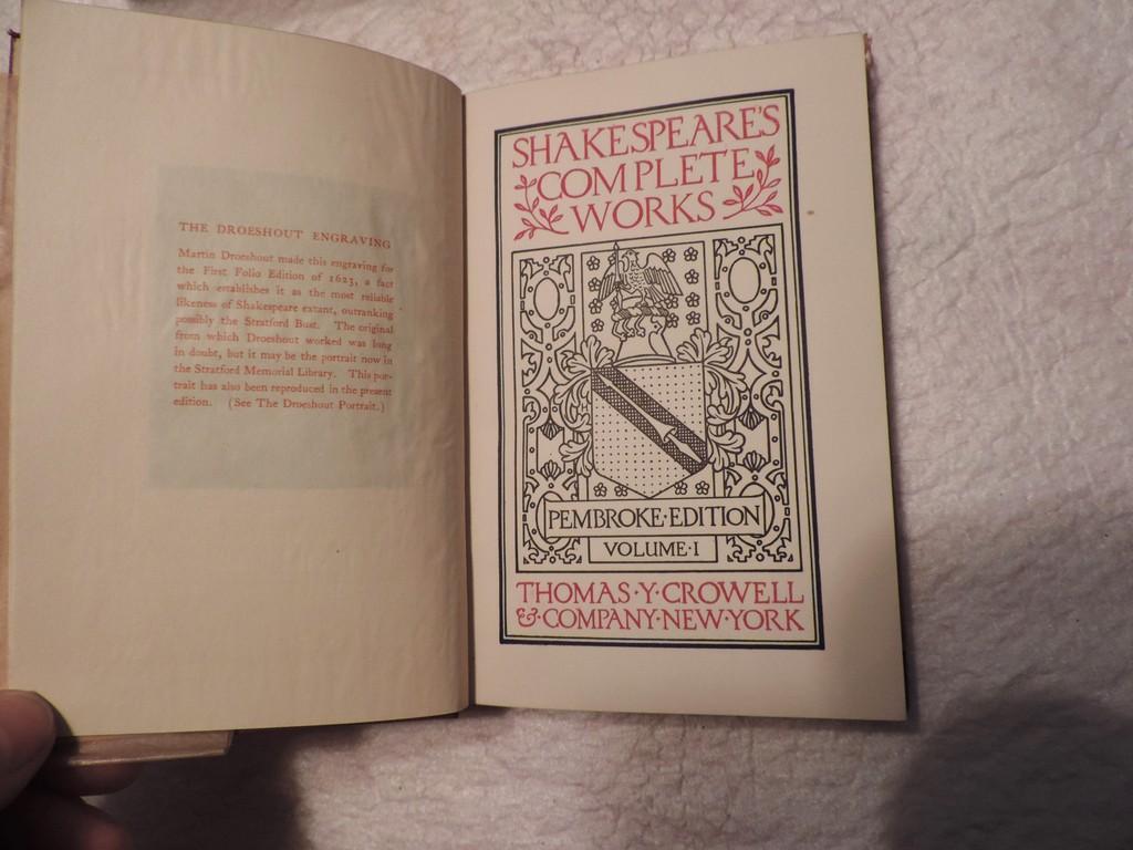 Shakespeare's Complete Works Pembroke Edition In Original Burgundy Cloth Slipcase