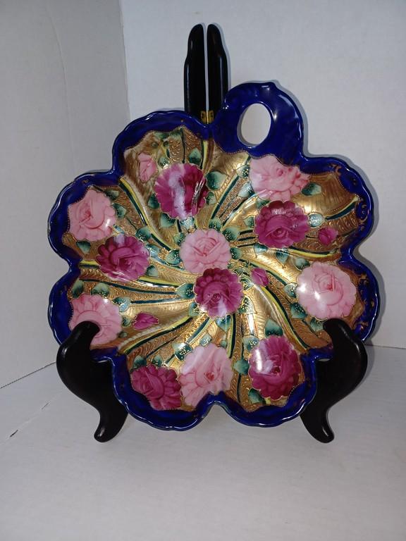 Lot of Two Highly Decorated Porcelain Pieces