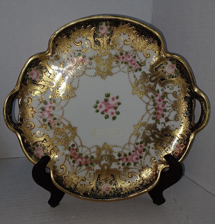 Lot of Two Highly Decorated Porcelain Pieces